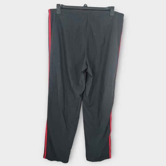 Adidas Track Pants Mens L Black W/ Red Stripes ZipAnkle Drawstring Waist Y2K VTG - Picture 4 of 7